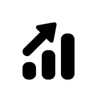 minimalista línea grafico con flecha señalando hacia arriba negocio gráfico elemento vector