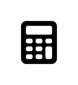 Minimalist Bold Calculator Simple Design Element Style Symbol Icon vector