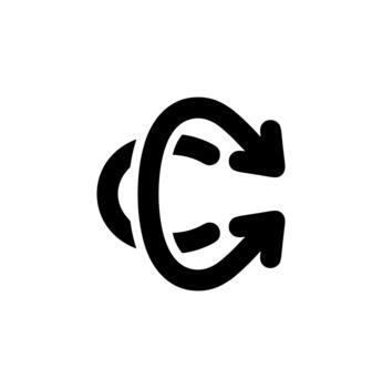 Outline Minimalist Refresh Arrow Cycle Rotation Process Loop Icon vector