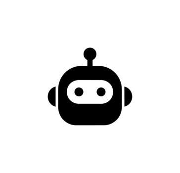 minimalista plano robot cabeza aislado símbolo máquina aprendizaje artificial inteligencia icono vector