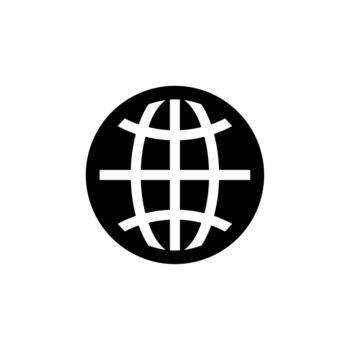 Simple Flat Globe World Connection Worldwide Web Symbol Icon Shape vector