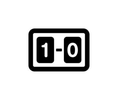 Simple Outline Scoreboard Showing One to Zero Point Game Sport Icon vector