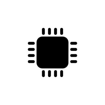 Simple Flat Design Microchip Electronic Circuit Component Technology Icon vector