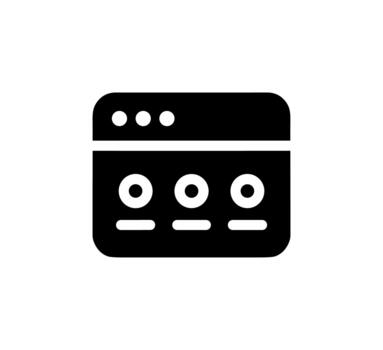 Minimalist Solid Server Console Rack with Three Unit Controller Silhouette Icon vector