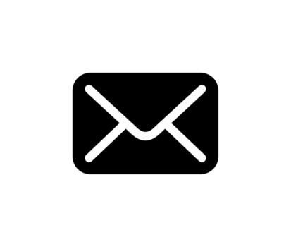 Minimalist Outline Solid Email Notification Communication Envelope Message Icon vector