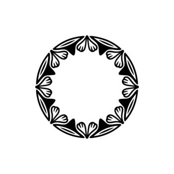 un decorativo circular frontera modelo con repitiendo estilizado floral elementos y triangular acentos vector