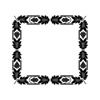 Elegant ornamental frame composed of stylized grape clusters and elaborate leaves arranged in a decorative border pattern vector