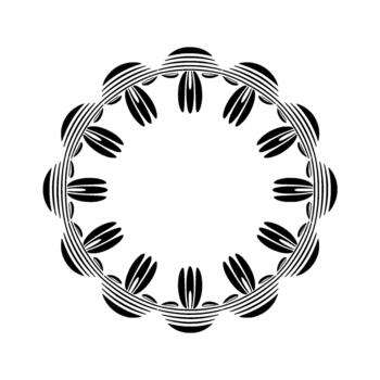 un simétrico resumen circular geométrico modelo presentando estilizado pétalos y concéntrico líneas vector