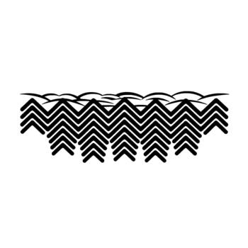 Abstract of a continuous chevron pattern with curved wave elements in a minimalist aesthetic vector