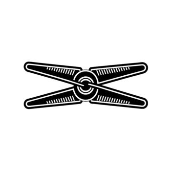 A minimalist depicting a stylized propeller or fan blade with clean lines and precise detailing vector