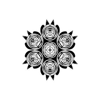 resumen geométrico floral mandala modelo en presentando repitiendo Rosa motivos y un central circular elemento aislado vector