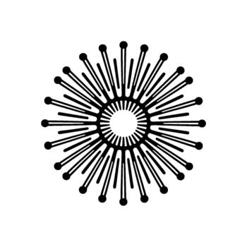 un simétrico resumen Starburst radial modelo con radiante líneas y redondeado termina centrado vector