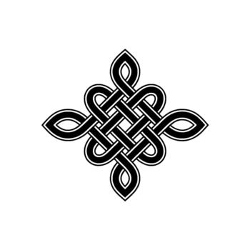 intrincado céltico nudo símbolo con entretejido bucles y un limpiar antecedentes presentación un simétrico resumen modelo vector