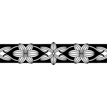 A continuous band featuring an intricate repeating floral vine pattern with stylized star shaped flowers and curving leaf elements vector