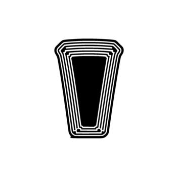 A stark representation of an empty drinking glass with layered outline detail vector