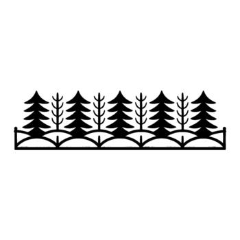 un estilizado frontera presentando un repitiendo modelo de hojas perennes arboles y delicado decorativo elementos vector