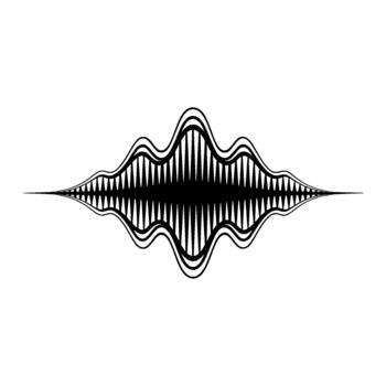 A stark abstract representation of a sound wave or equalizer pattern with sharp serrated peaks and smooth undulating contours vector