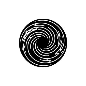 A detailed abstract representing a swirling vortex or whirlpool with organic flowing lines vector
