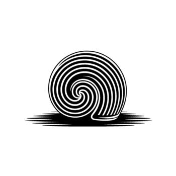 resumen de un estilizado caracol cáscara con concéntrico espiral líneas y agudo sombra efecto vector