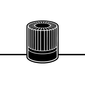 A minimalist representation of a cylindrical object vector