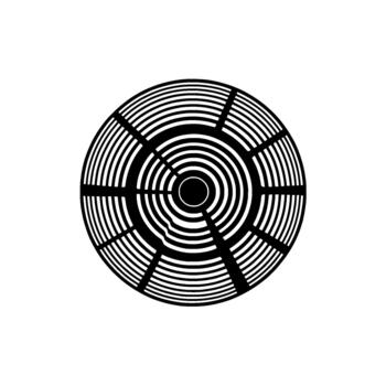 resumen geométrico circular con concéntrico anillos y radial segmentos aislado vector