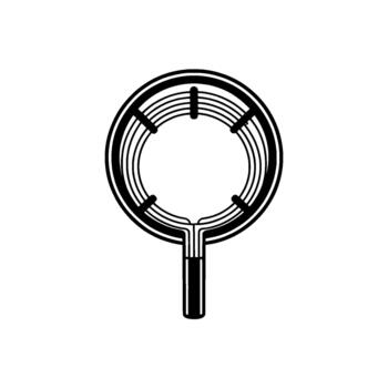 A stark and minimalist abstract geometric illustration of a stylized circular heating element vector