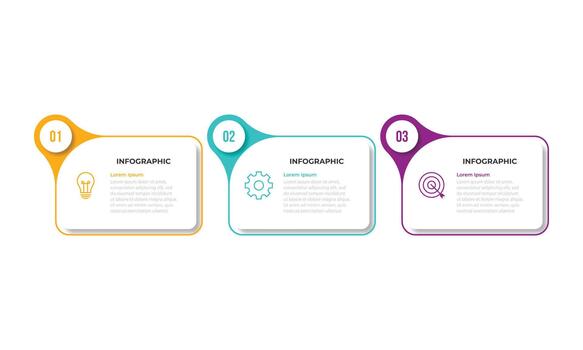 Business process infographic template. Thin line design with icons and 3 options or steps vector