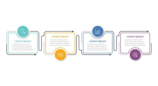 Infographic label design template with icons and 4 options or steps. Can be used for process diagram, presentations, workflow layout, banner. vector