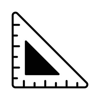 Geometric triangular ruler glyph icon, premium .. vector