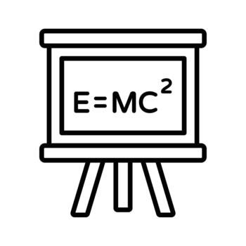 outline board with physics formula representing classroom mathematics vector