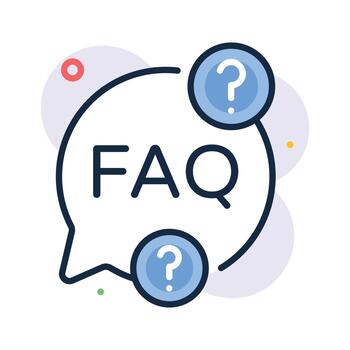 An amazing flat outline icon of faq, help, guidance, and student support vector