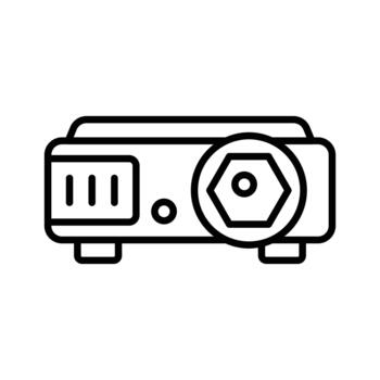 A handy icon of projector in outline style, class presentation and digital teaching vector