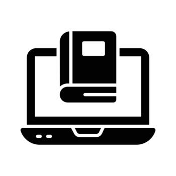 un ordenador portátil con libros simbolizando virtual bibliotecas y digital lectura. vector