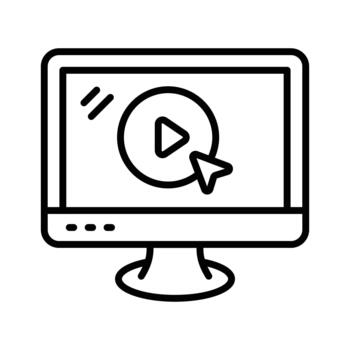 Online classes and based learning, outline icon of lecture vector