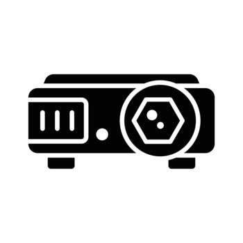 A handy icon of projector in glyph style, class presentation and digital teaching. vector