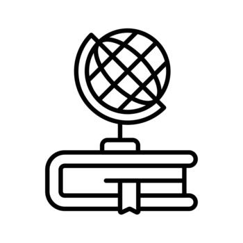 Globe and books representing worldwide learning and global academic access. vector