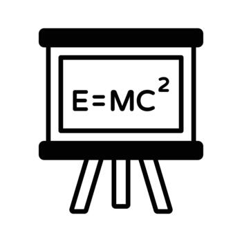 glifo tablero con física fórmula representando salón de clases matemáticas.. vector