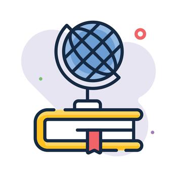 Globe and books representing worldwide learning and global academic access vector