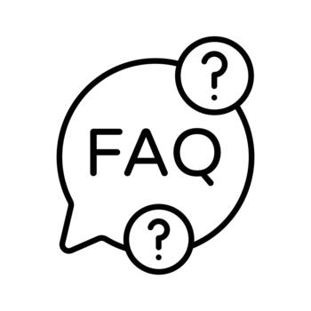 An amazing outline icon of faq, help, guidance, and student support vector