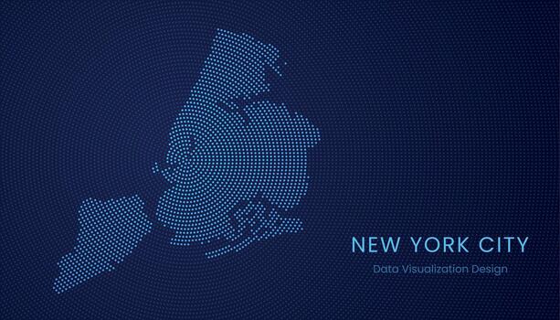 New York city dotted digital map for data visualization design vector