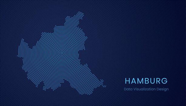 hamburgo ciudad punteado digital mapa para datos visualización diseño vector