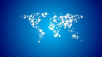 abstrakt tech värld Karta från halvton prickar rörelse bakgrund video