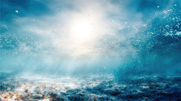 Underwater scene with sunlight abstract blue water background texture photo