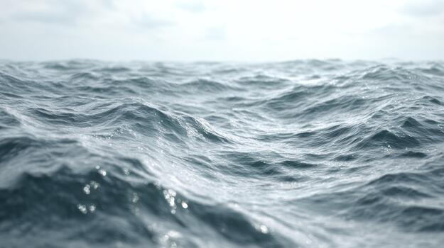 Ocean waves under overcast sky abstract water surface texture photo