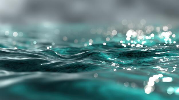 Abstract ocean surface with teal water and bokeh effect for backgrounds photo
