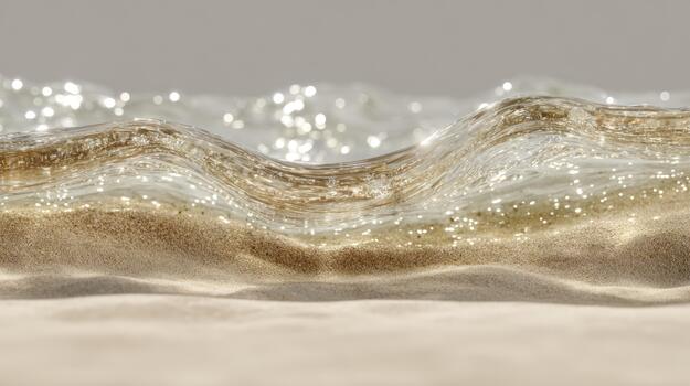 Abstract layered design with undulating forms and shimmering highlights photo