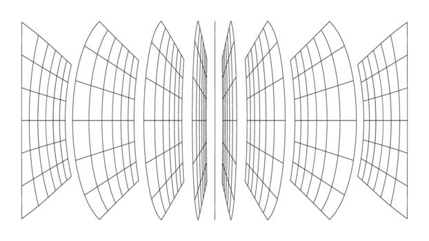 3d wireframe perspective grids room template design illustration background. vector