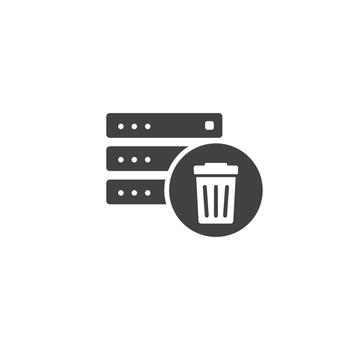 flat icon design of server data dumped or trash data. vector