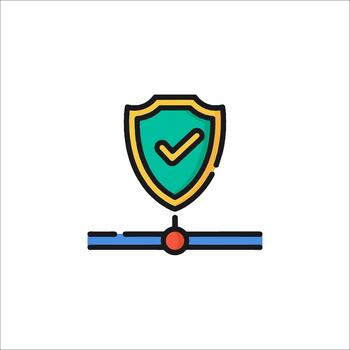 Network Security Shield Icon Data Protection Cybersecurity, firewall vector