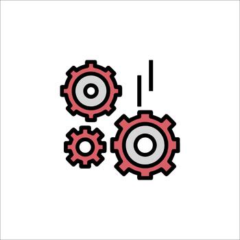 Gears Mechanism Settings Engineering and Process Icon, optimization vector